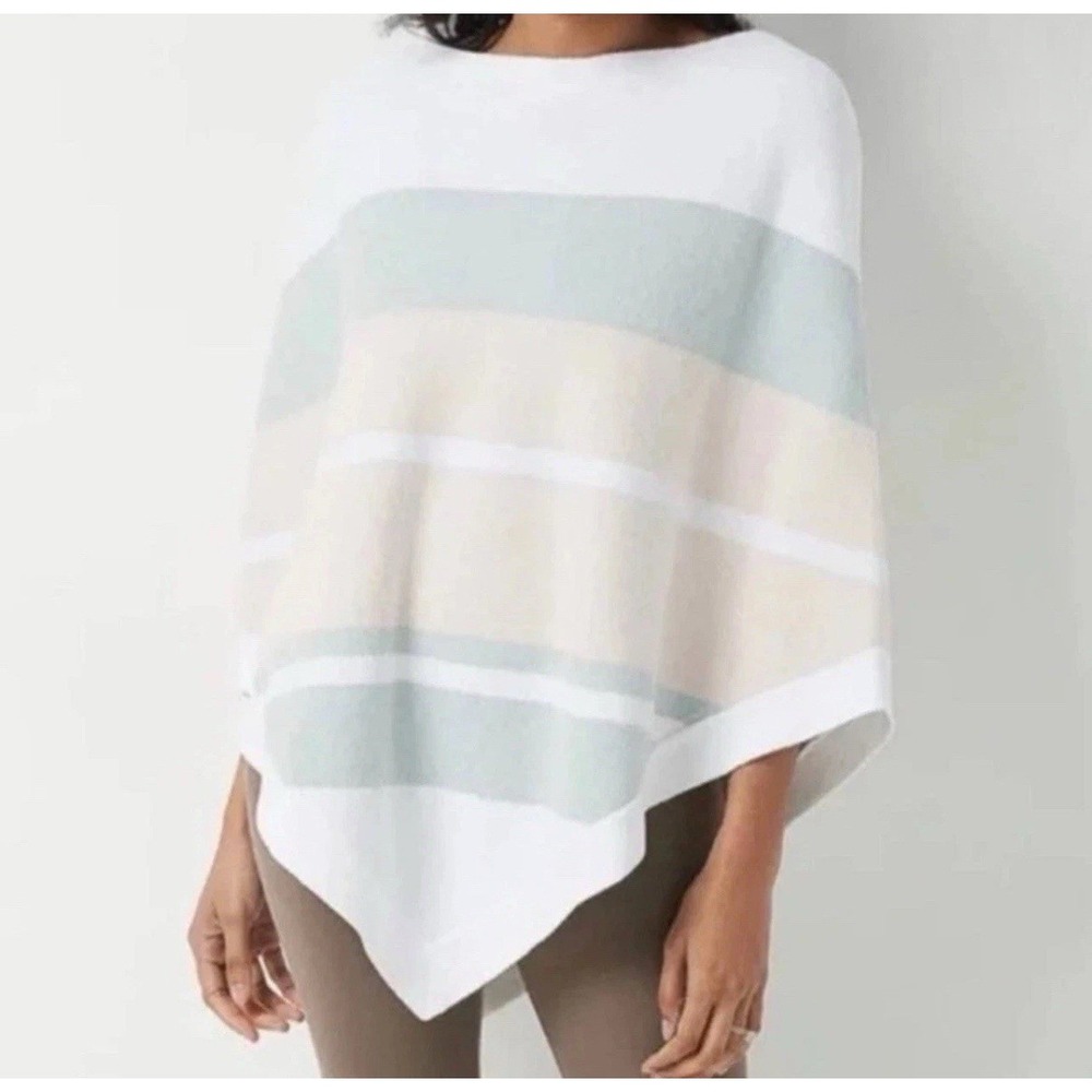NWT Barefoot Dreams Ocean Breeze Poncho Womens One Size‎ Plus Size Cozy Soft